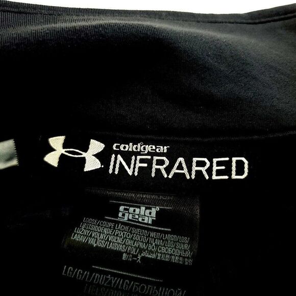 Under Armour Coldgear Infared Gray Orange‎ Striped 1/4 Zip Long Sleeve Large - Picture 8 of 15